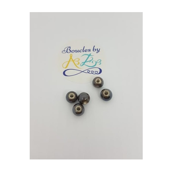Perles marron en céramique 8mm x5 - Photo n°1