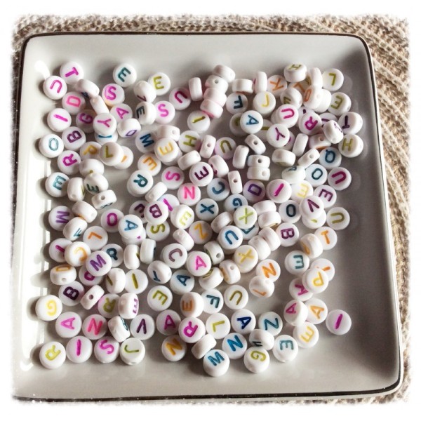 Perles Alphabet Colorées Rondes - Photo n°1