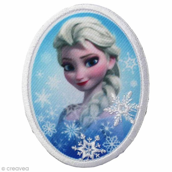 Ecusson brodé thermocollant - La reine des neiges - Elsa portrait - Photo n°1