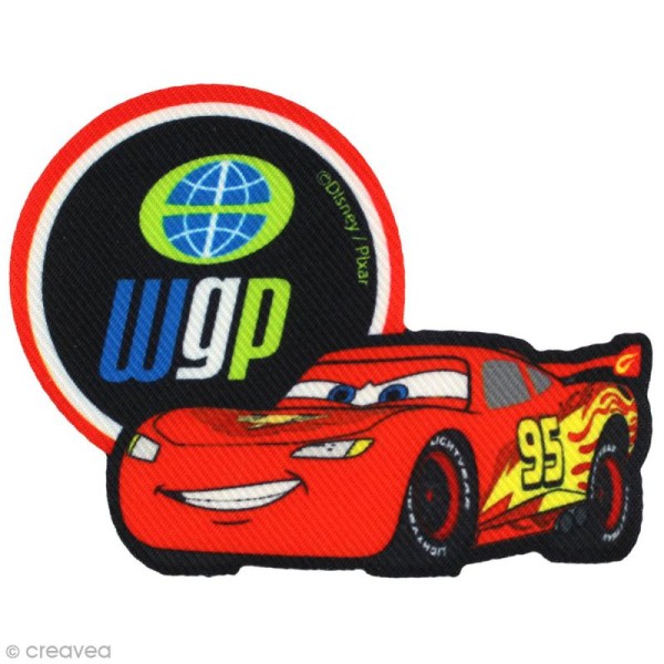 Ecusson imprimé thermocollant - Cars - Flash Mc Queen WGP - Photo n°1