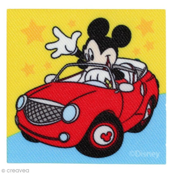Ecusson imprimé thermocollant - La maison de Mickey - Mickey en voiture - Photo n°1