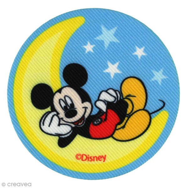 Ecusson imprimé thermocollant - La maison de Mickey - Mickey dans la lune - Photo n°1