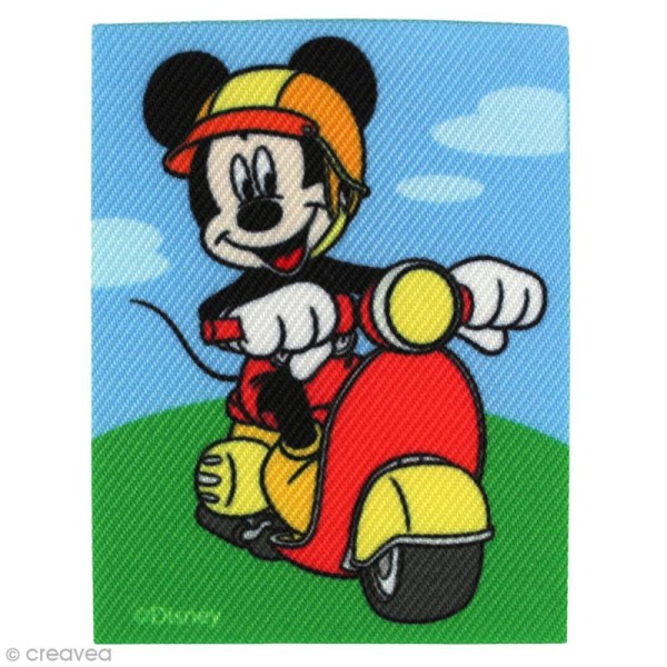 Ecusson imprimé thermocollant - La maison de Mickey - Mickey en scooter - Photo n°1