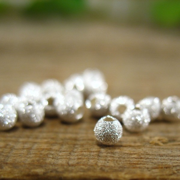 25 Perles Stardut 3mm Argenté, Plaqué argent Creation Bijoux, Bracelet - Photo n°1