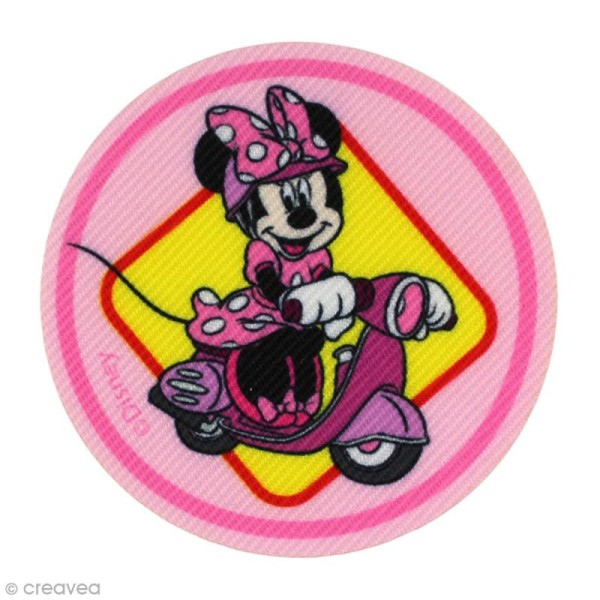 Ecusson imprimé thermocollant - La maison de Mickey - Minnie en scooter - Photo n°1