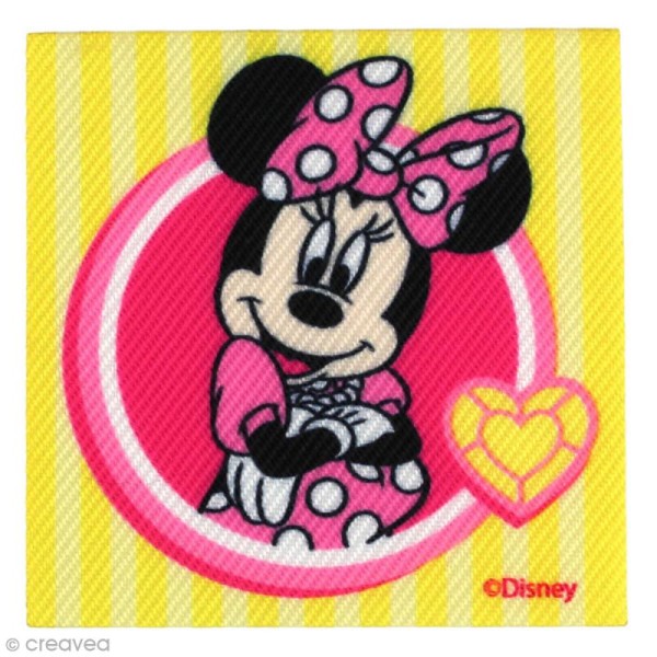 Ecusson imprimé thermocollant - La maison de Mickey - Minnie jaune - Photo n°1