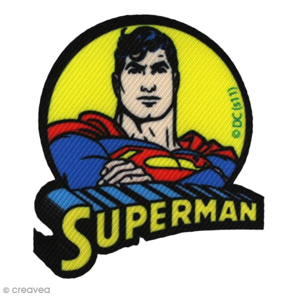 Ecusson imprimé thermocollant - Superman - Superman portrait rond - Photo n°1