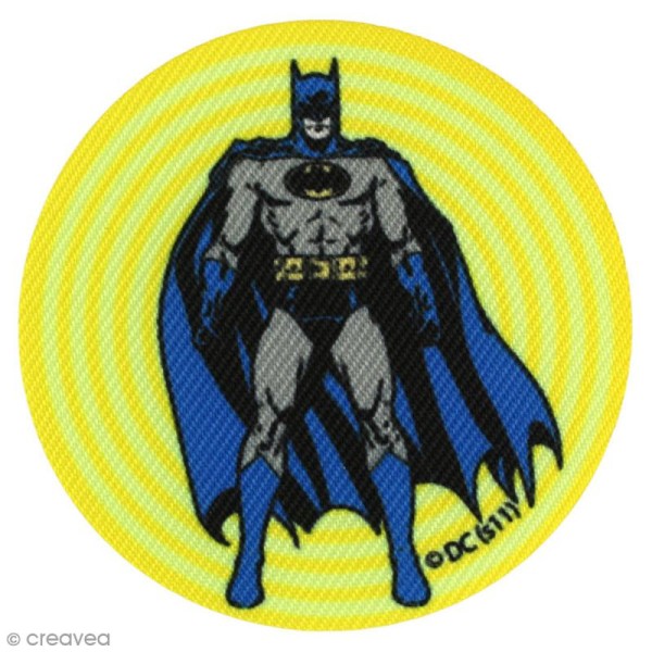 Ecusson imprimé thermocollant - Batman - Batman rond jaune - Photo n°1