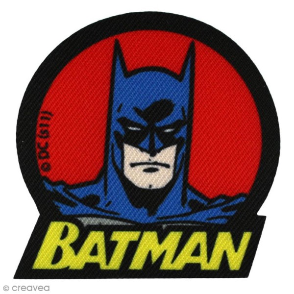 Ecusson imprimé thermocollant - Batman - Portrait de Batman rouge - Photo n°1