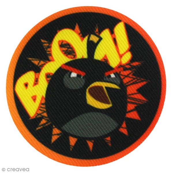Ecusson imprimé thermocollant - Angry birds - Bomb - Photo n°1
