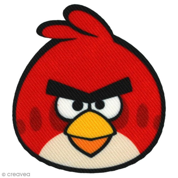 Ecusson imprimé thermocollant - Angry birds - Red de face - Photo n°1