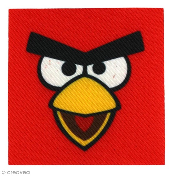 Ecusson imprimé thermocollant - Angry birds - Red minimaliste - Photo n°1