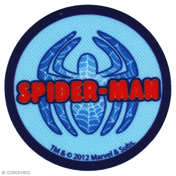 Ecusson imprimé thermocollant - Spiderman - Spiderman rond araignée - Photo n°1