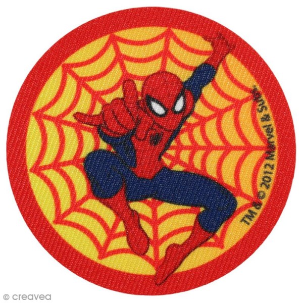 Ecusson imprimé thermocollant - Spiderman - Spiderman saute rouge et jaune - Photo n°1