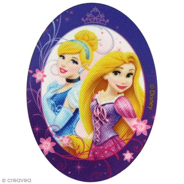 Ecusson imprimé thermocollant - Princesses Disney - Cendrillon et Raiponce - Photo n°1