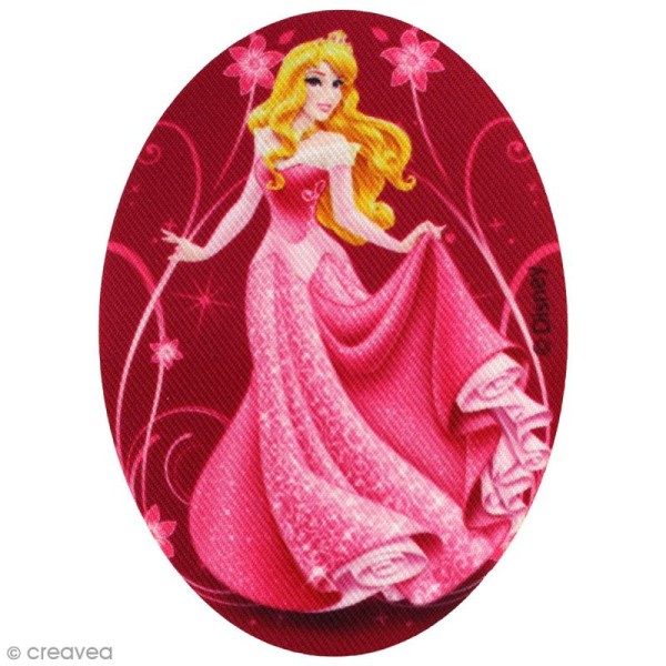 Ecusson imprimé thermocollant - Princesses Disney - Aurore en robe rose - Photo n°1