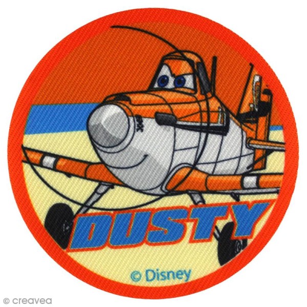 Ecusson imprimé thermocollant - Planes - Dusty profil macaron orange - Photo n°1