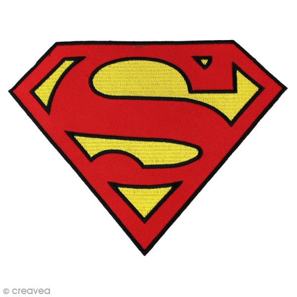 Ecusson brodé thermocollant - Superman - Logo Superman rouge - Photo n°1