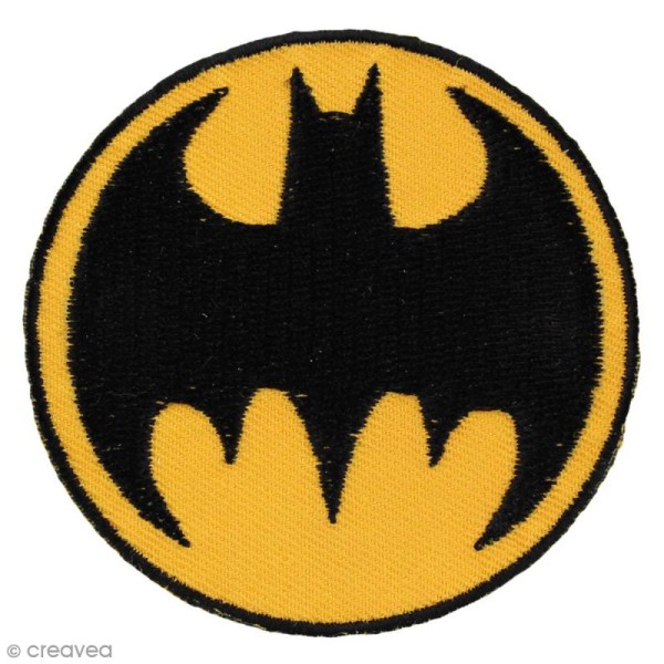 Ecusson brodé thermocollant - Batman - Logo Batman rond - Photo n°1