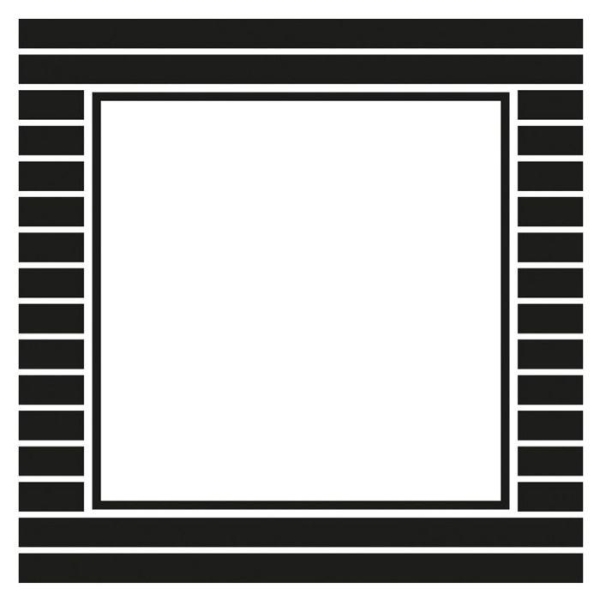 12 stickers carrés 6,3 cm - Rayures noires et blanches - Photo n°1