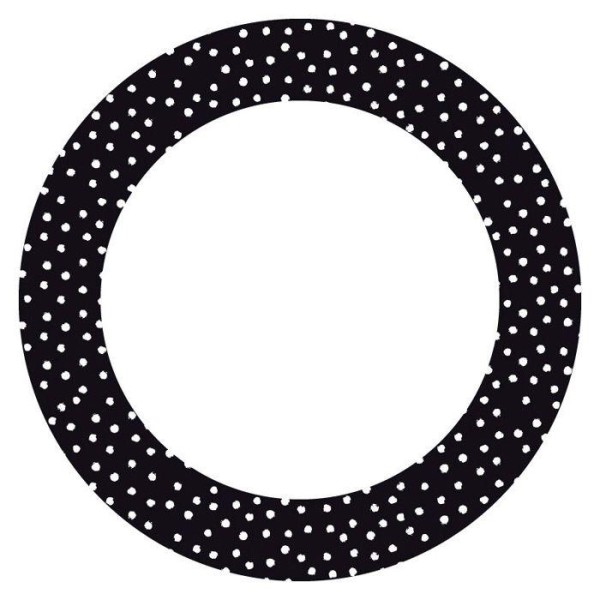12 stickers cercle Ø 6,3 cm - Noir à pois blancs - Photo n°1