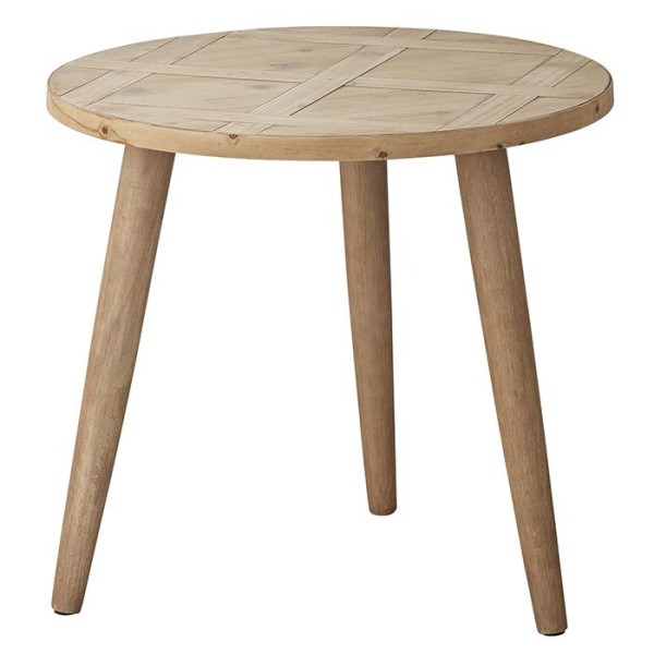 Table d'appoint en bois marqueté H. 45 cm x Ø 50 cm - Photo n°1