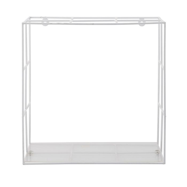 Etagère en métal blanc et plexiglass 30 x 20 x 30 cm - Photo n°1
