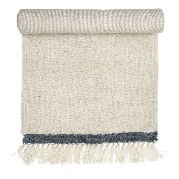 Tapis en laine Ecru 120 x 60 cm - Bloomingville - Photo n°1
