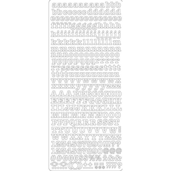 Peel off's alphabet minuscule et majuscule 10,5 x 23,2 cm - Noir - Photo n°1