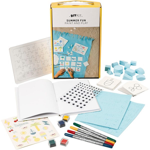 Kit créatif custo papier - Carnet, puzzle et jeu de mémoire à décorer - Photo n°1