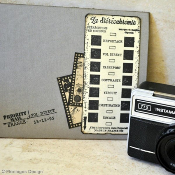 Tampon Vintage memories - Love - 3 x 6 cm - Photo n°2