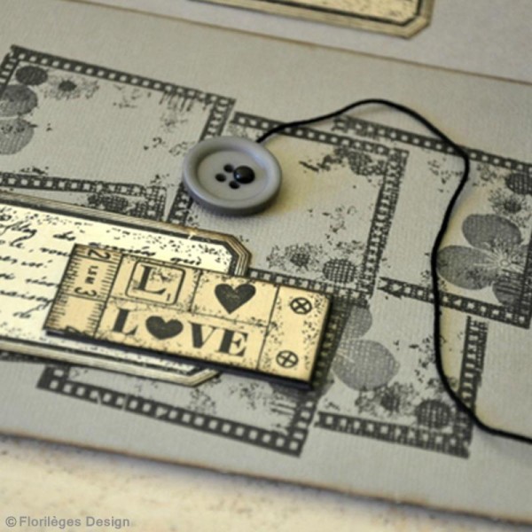 Tampon Vintage memories - Love - 3 x 6 cm - Photo n°3