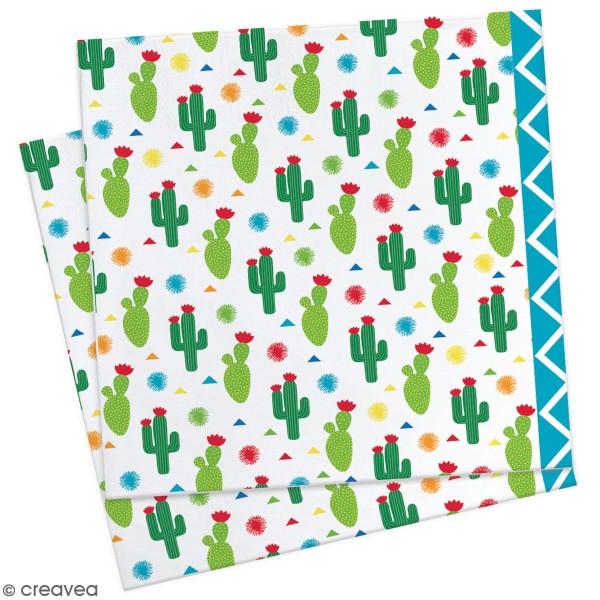 Serviettes en papier - Cactus - 33 x 33 cm - 20 pcs - Photo n°1