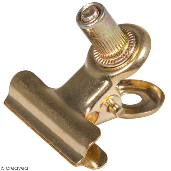 Accessoire pegboard - Pince-clip en métal doré - 2 x 2,5 cm - 3 pcs - Photo n°1
