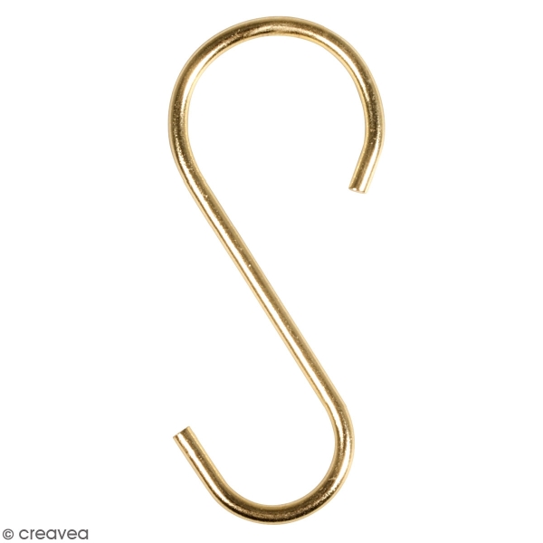 Accessoire pegboard - Crochet S en métal doré - 6,3 cm - 4 pcs - Photo n°1