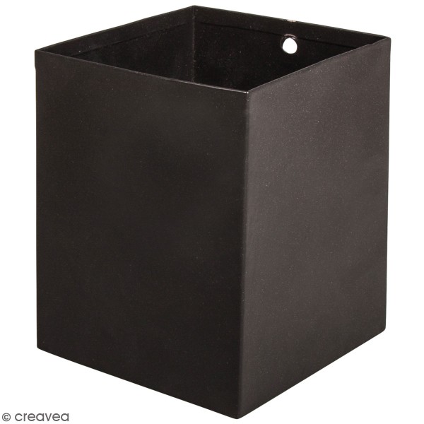 Accessoire pegboard - Pot à crayons carré Noir - 8 x 8 x 10 cm - Photo n°1