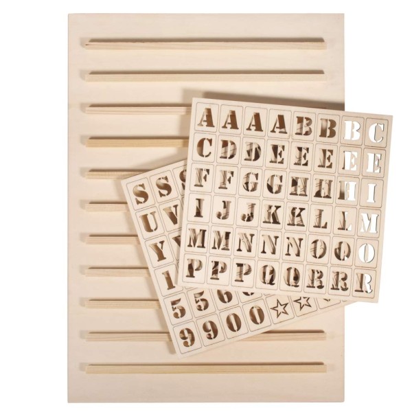 Letter Board en bois à décorer - 30 x 42 cm - 96 caractères - Photo n°1