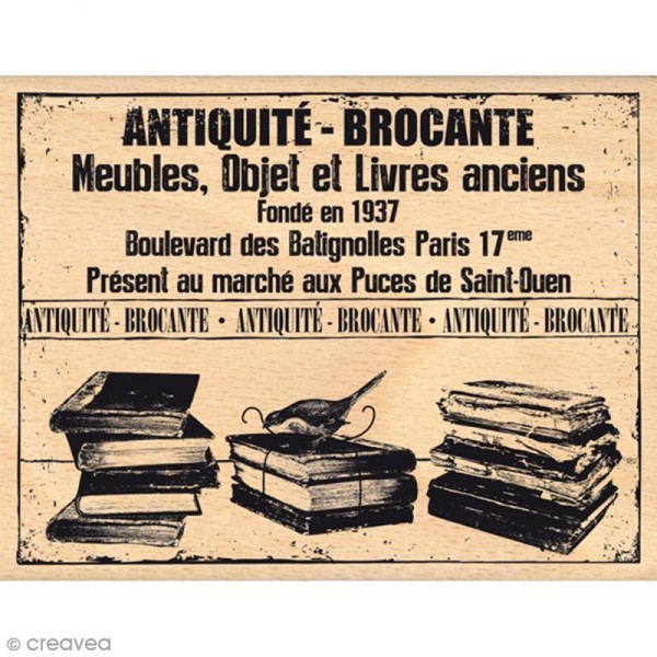 Tampon Vintage memories - Livres anciens - 10 x 13 cm - Photo n°1