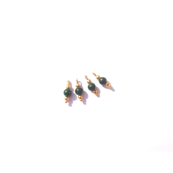 Malachite multicolore : 4 MICRO breloques 11 MM de hauteur x 4 MM - Photo n°1