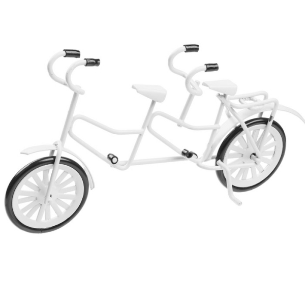 Vélo Tandem miniature blanc 12 cm - Photo n°1