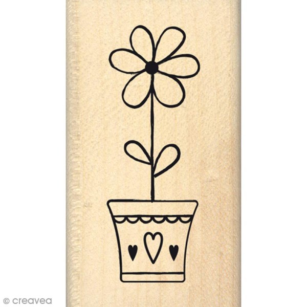 Tampon Vent de fleurs - Fleur en pot - 4 x 7 cm - Photo n°1