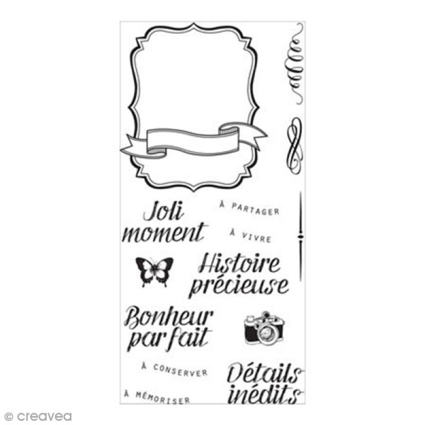 Tampon clear Florilèges Design - Style chalk - 14 tampons transparents - Photo n°2