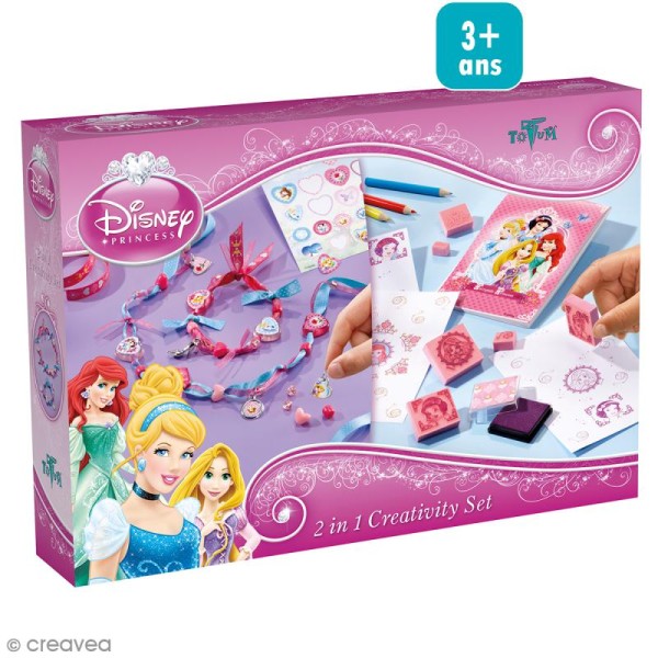 Kit créatif Princesses Disney 2 en 1 - Bijoux à créer + Tampons - Photo n°1