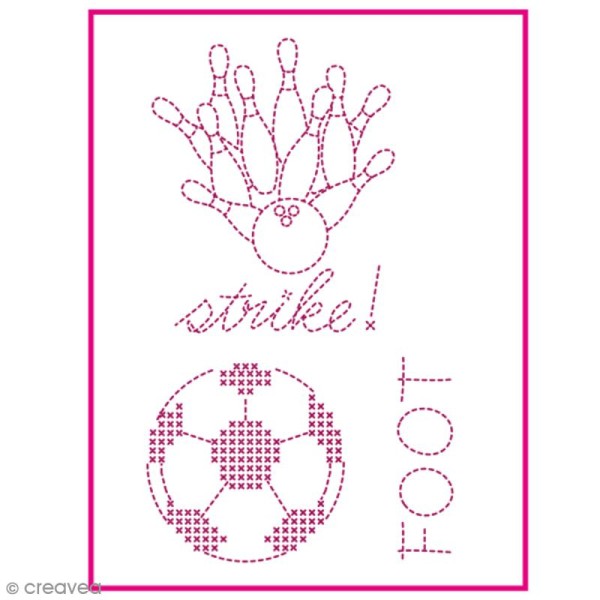 Feuille magique broderie Custom By Me - Sport - Bowling & Foot - A4 - Photo n°1