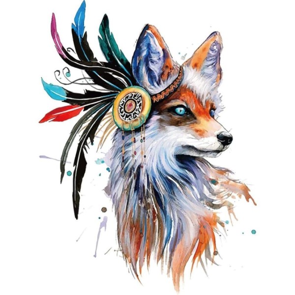 1pc Hippie Bohème Fox Plumes d'Animaux Sauvages Acrylique Bricolage Peinture Par Numéro de Hobby Kit - Photo n°1