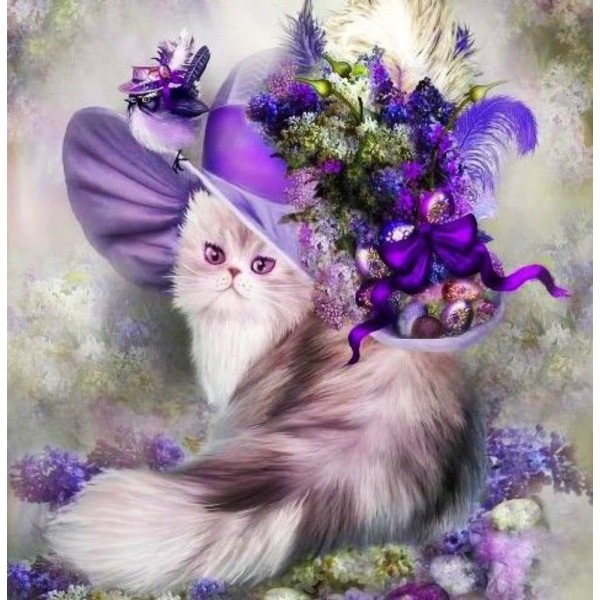 1pc persan de Fluffy le Chat Chapeau de Fleurs Plumes de l'Animal de compagnie Acrylique Bricolage P - Photo n°1