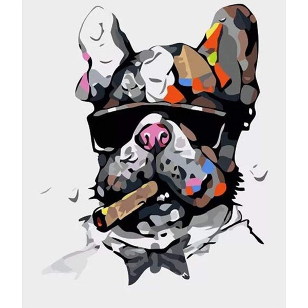 1pc Fumeurs de Cigares Bouledogue français Dog Lunettes de soleil Hipster Animal de compagnie Acryli - Photo n°1