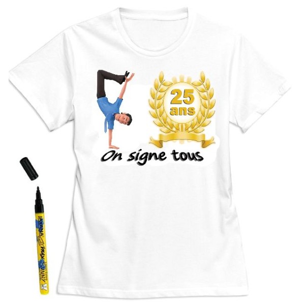 T-shirt homme à dédicacer 25 ans - Taille XXL - Photo n°1