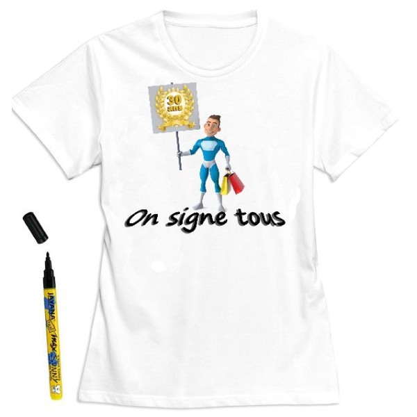 T-shirt homme à dédicacer 30 ans - Taille XXL - Photo n°1
