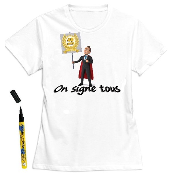 T-shirt homme à dédicacer 40 ans - Taille XXL - Photo n°1
